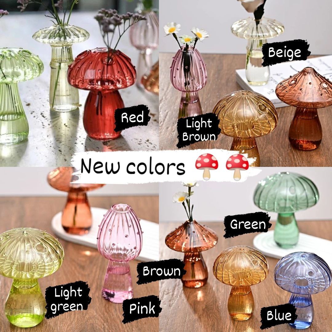 Mushroom glass vases