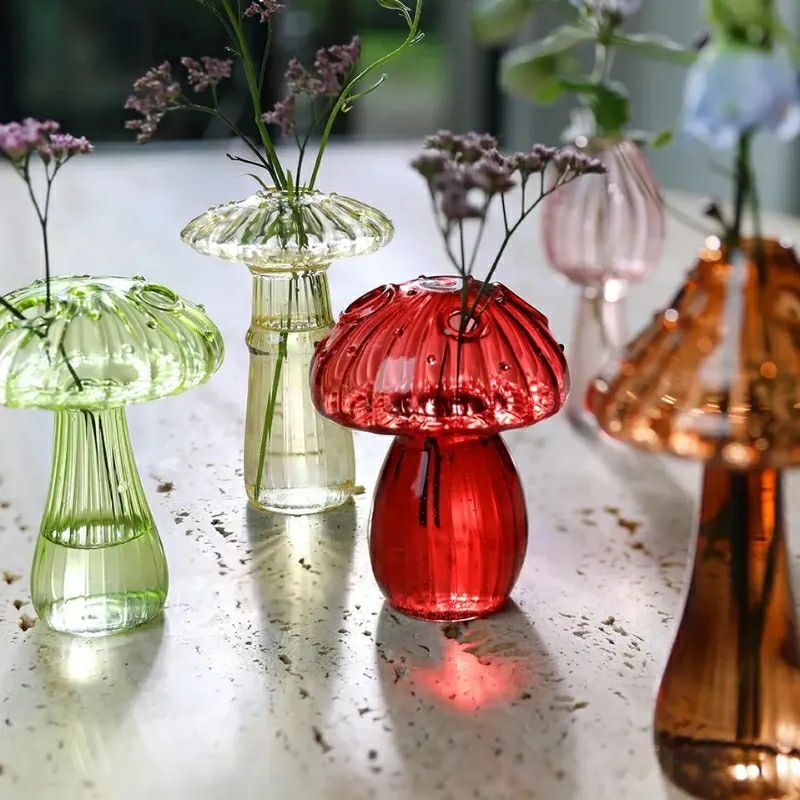 Mushroom glass vases