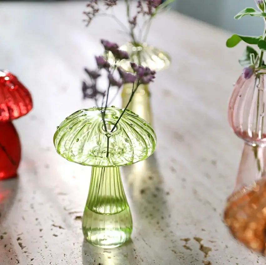 Mushroom glass vases