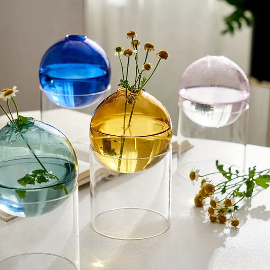 Glass Ball & Stand Vase