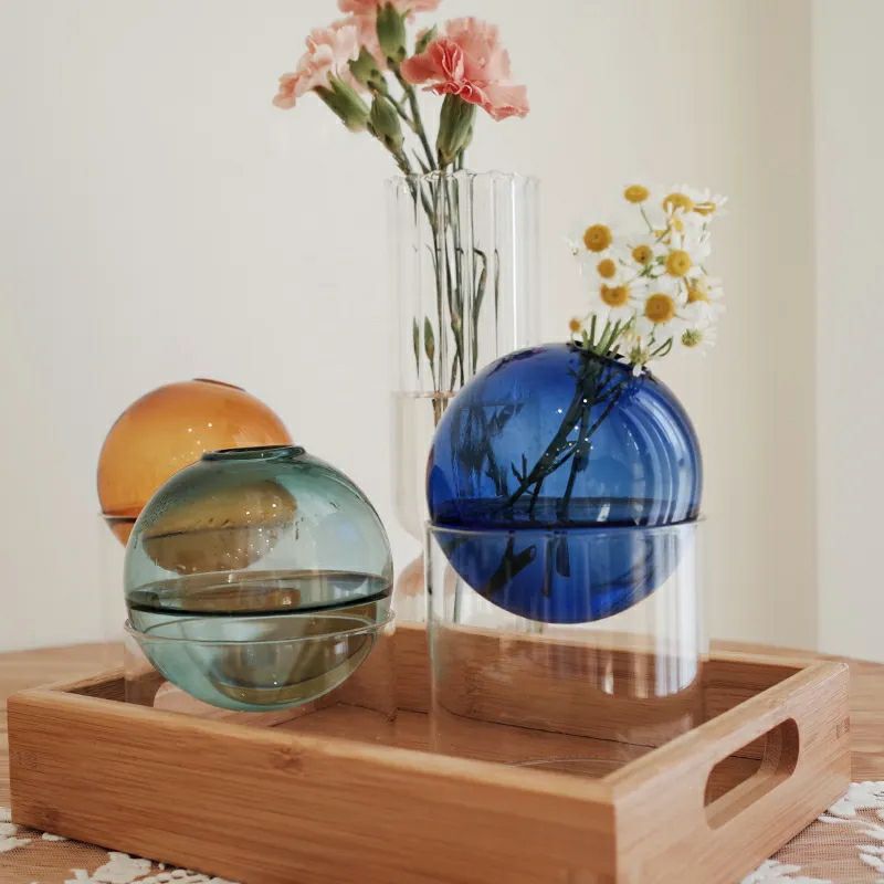 Glass Ball & Stand Vase