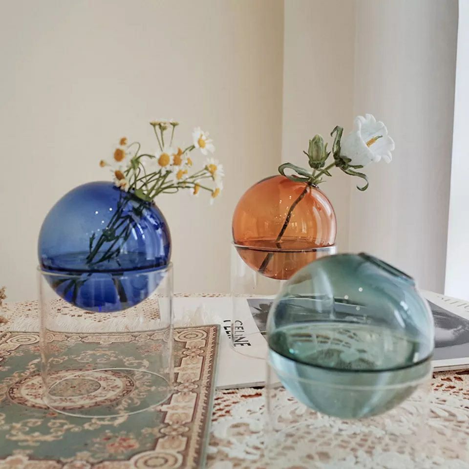 Glass Ball & Stand Vase