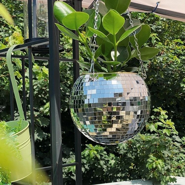 Disco Ball Hanging Planter