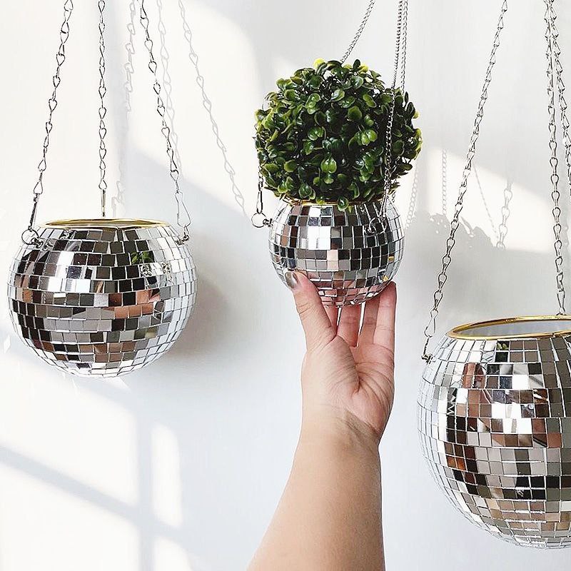 Disco Ball Hanging Planter