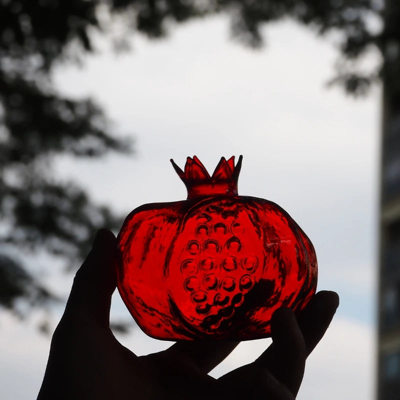 Pomegranate glass vase